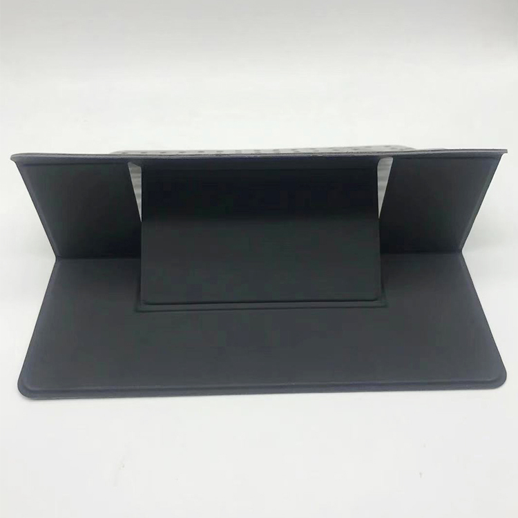 Microfiber+PP+PVC folding stand for MacBook easy to carry Portable laptop stand with removable gluedots