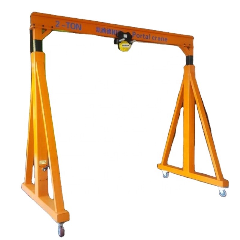 KLD easy operated indoor 2 ton mini manual gantry cranes portable gantry crane with design manual crane