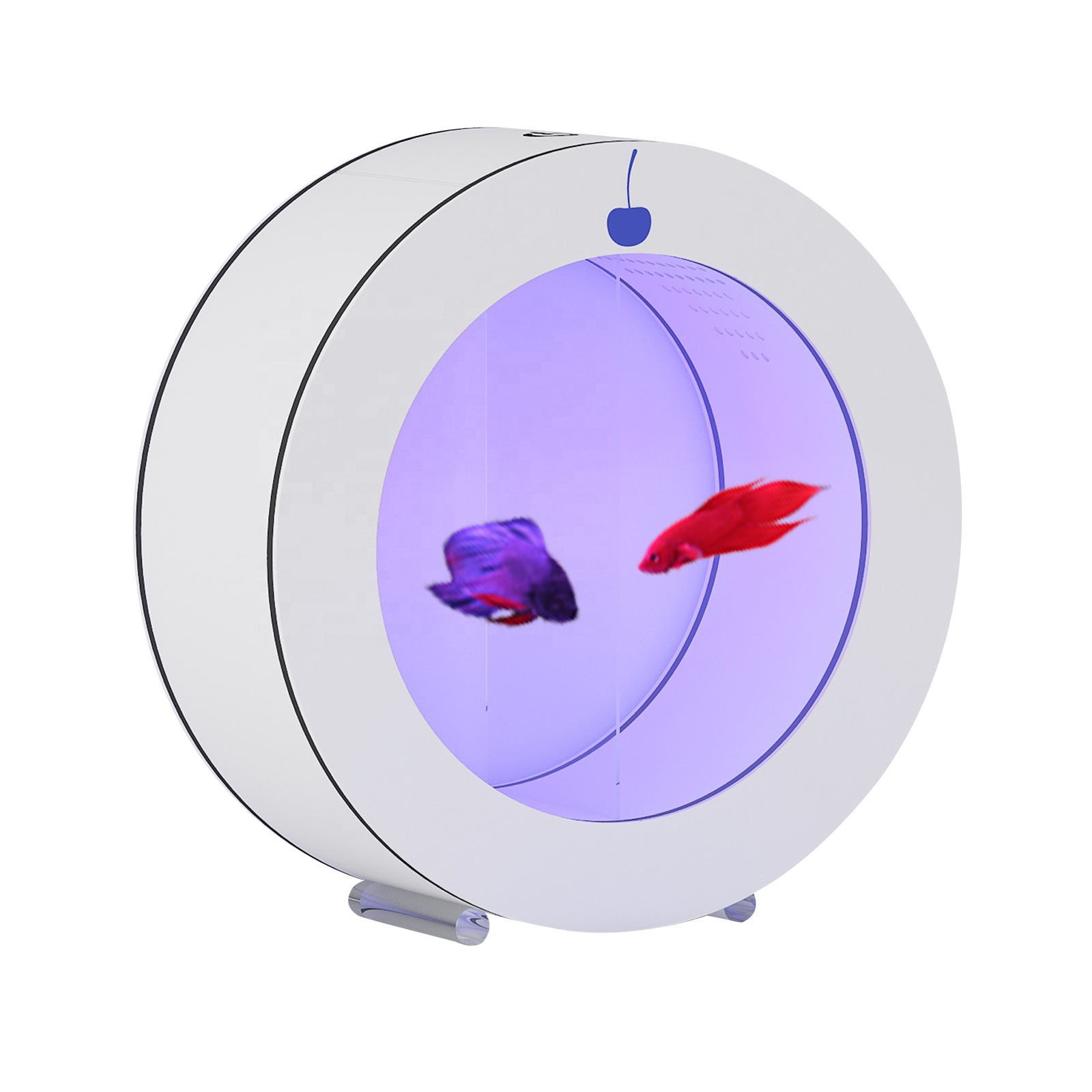 Mini Aquarium Fish Tank Water With Air Pump Oxygen Hydroponic Electric Lamp LED Acrylic Jellyfish Tank