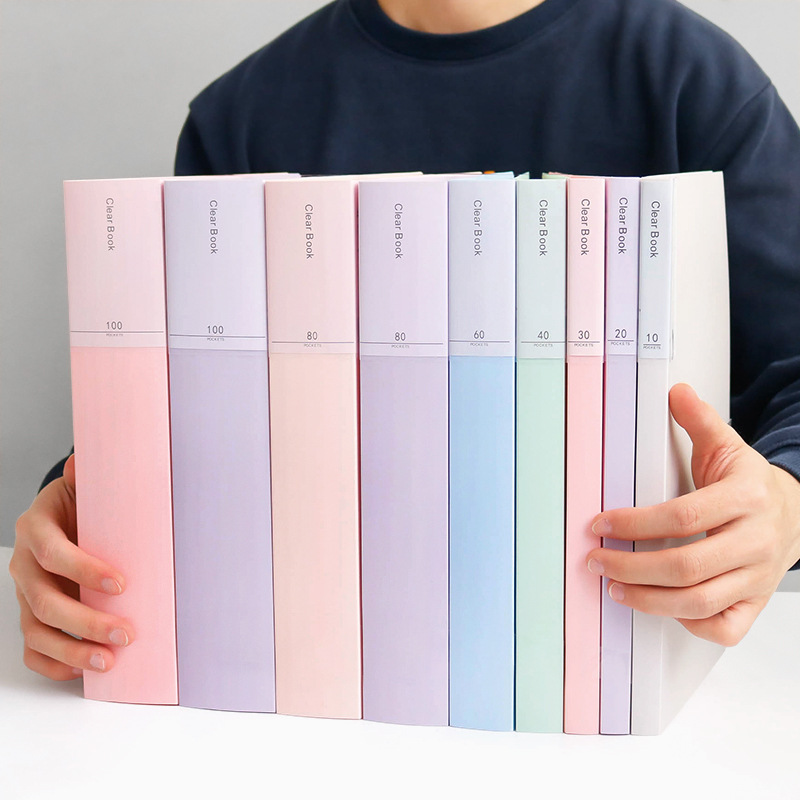 Morandi color 10/20/30/40/60/80/100 pages a4 office stationery pp plastic file folders