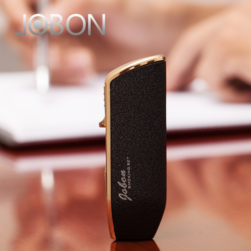 Бутановая Зажигалка JOBON с тройным синим пламенем, газовая зажигалка для сигар, сигарет, Зажигалка без ограничений, аксессуары для курения, с логотипом на заказ