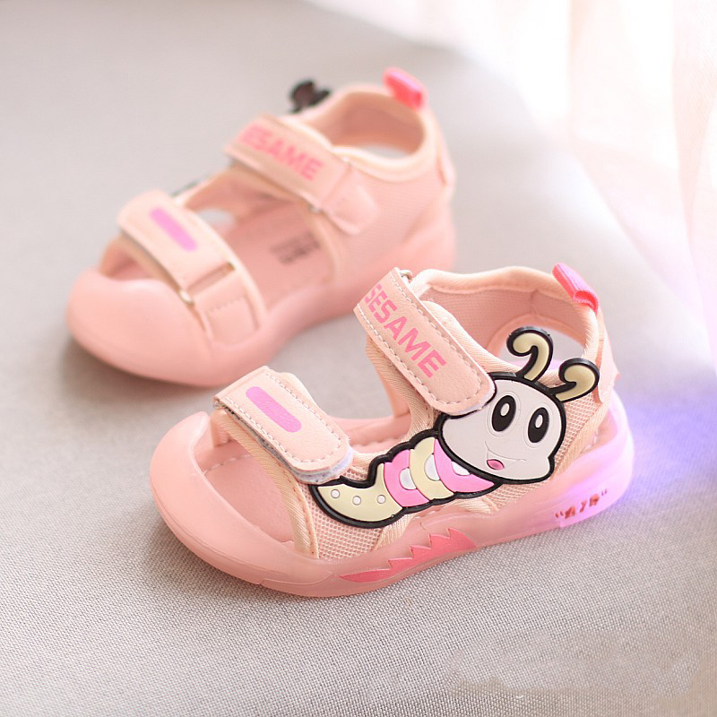 Colorful New Fashion Trend Children Summer Sandals Soft Sole Luminous Cute Cartoon Printing Jelly Sandals