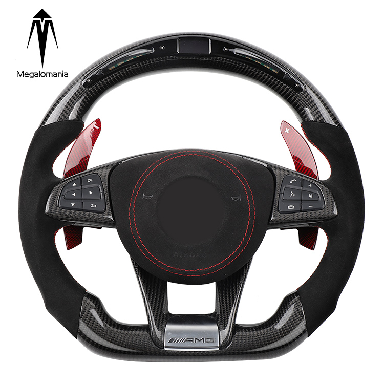 Custom Alcantar carbon fiber steering wheel For ben z 2015-2018 GLA CLA GLS GLE CLS Class racing wheel convertible