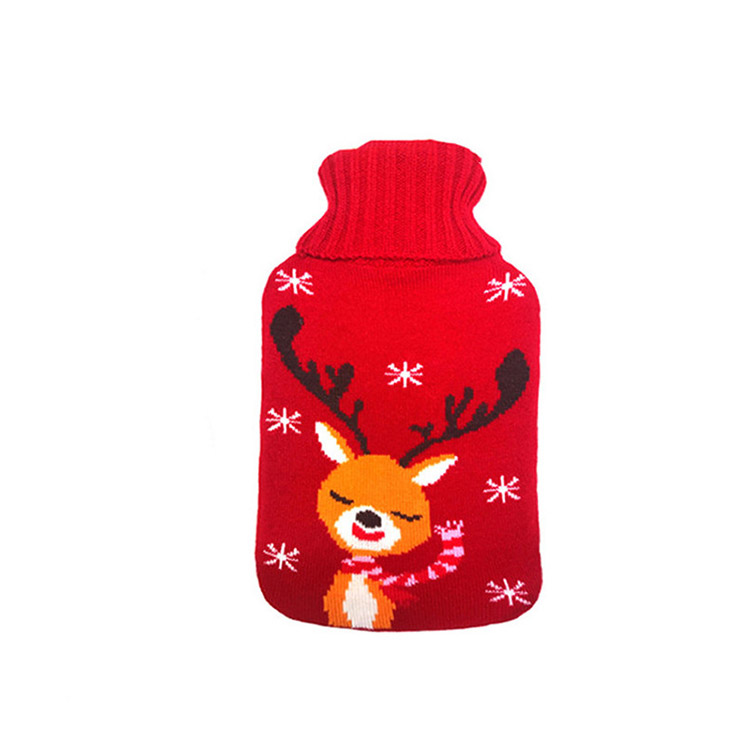 Cartoon plush knit cover rubber hot water bag rubber plush water warm bottle