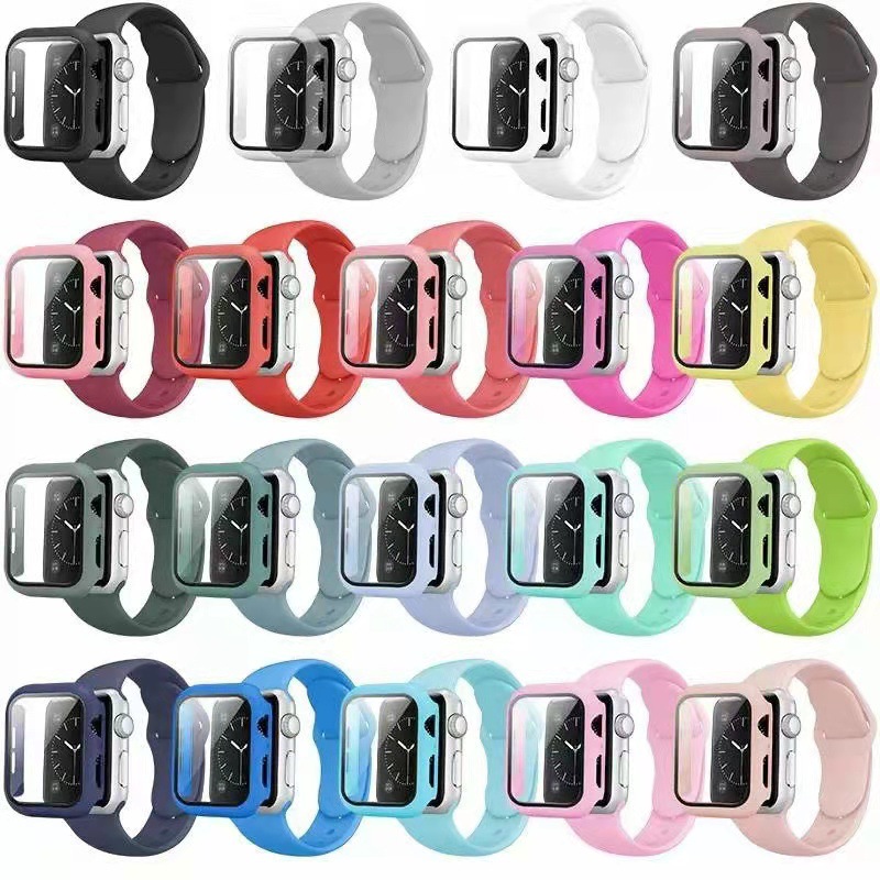 Ремешок сменный силиконовый для Apple Watch band series 6 5 4 3 2 1, классический браслет для iwatch band 38 40 42 44 мм