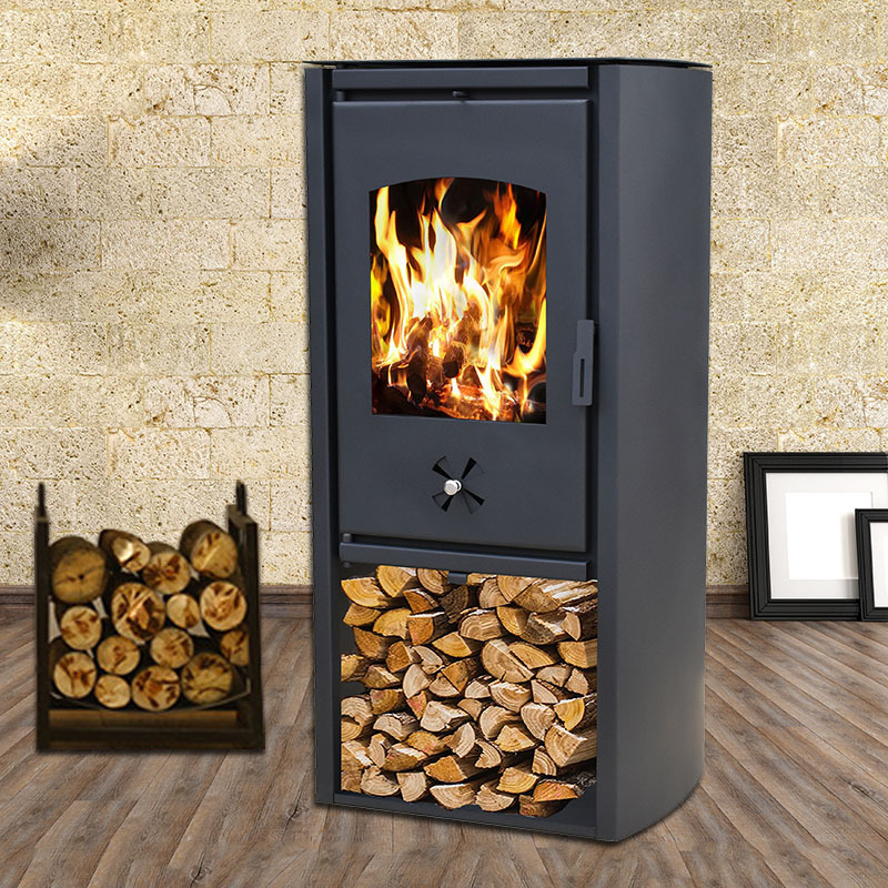 Real fire fireplace, wood burning, modern and simple steel plate villa, home stay heating