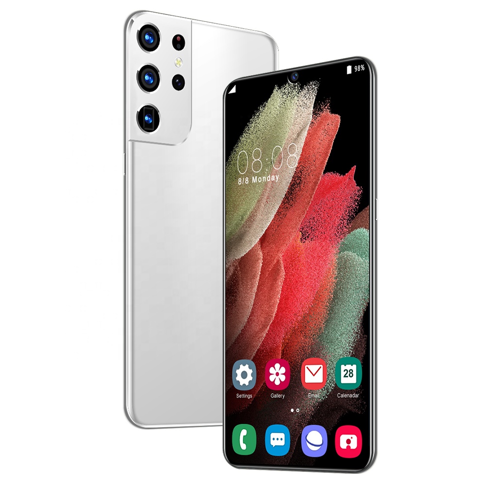 В наличии S21U Android смартфон 6,5 дюймов сенсорный экран HD камера 12GB + 512GB Двойная камера для телефонов на базе android