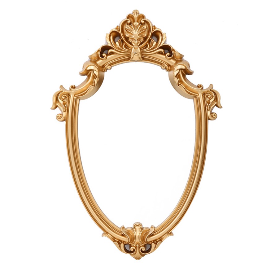 Custom Europe Retro Palace Wall Mirror Embossed Home Decor Mirror Bathroom Mirror