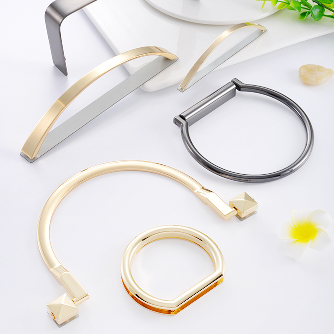 Bag Hardware Metal Zinc Alloy Handbag Handle Metal Oval Hand Bag Handle Accessories Custom Gold Metal Bag Handle for Handbags