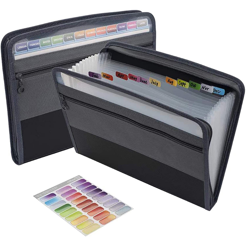 Expanding File Folder with Sticky Labels 13 Pocket Accordion File Folder Document Organizer