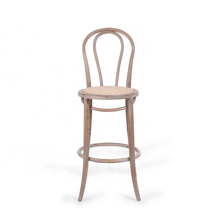 Anji Kaseihomeland Furniture Chinese Toon Vintage Rattan High Counter Bar Stool Set Chairs