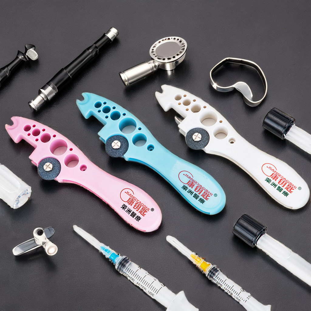 Wholesale High-Grade Gift Glass Bottle Custom Multifunctional Nurse Dressing Bottle Opener and Cutter Premium Emery Glass