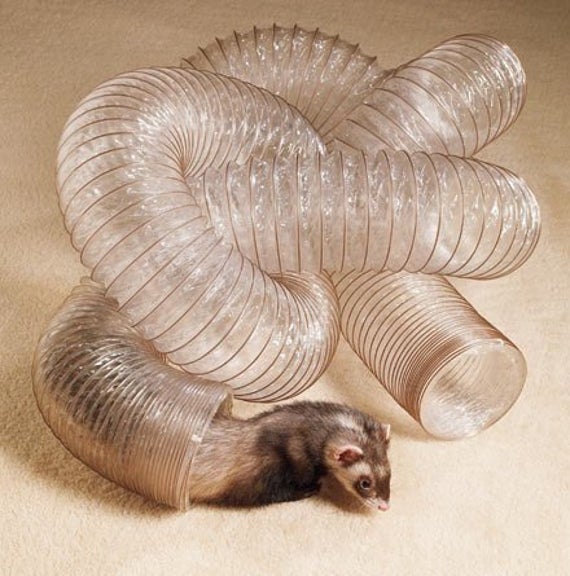 Ferret Rat Guinea Pig Small Animal Clear Thru-Way Tunnel Funnel Tube