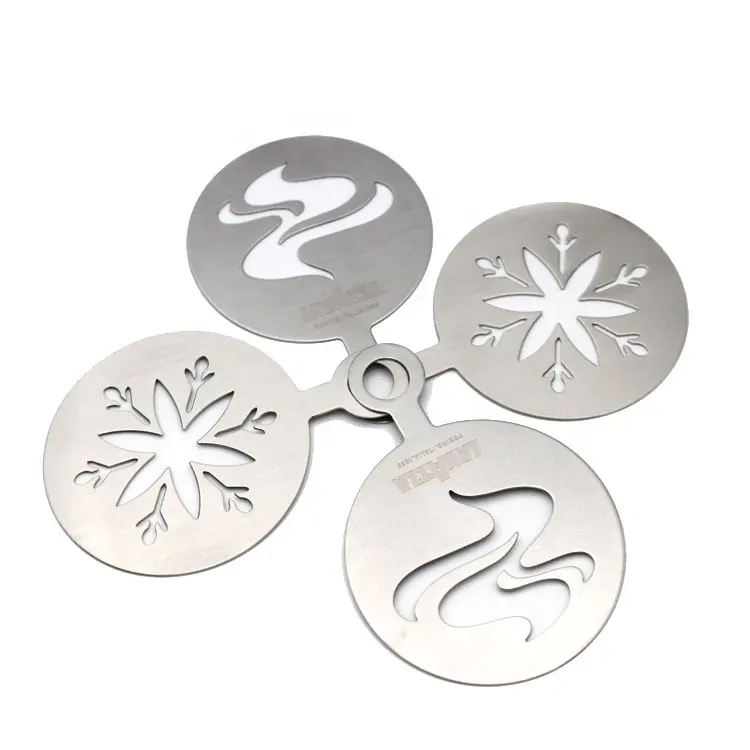 High Quality Customized Stainless Steel Coffee Stencil/Cappuccino Stencil/Barista Stencil