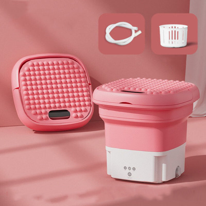 Portable Underwear Washing Machine с Dryer Bucket, Mini Washing Machine, Socks, Clothes Washer, Camping, folding Home Appliances