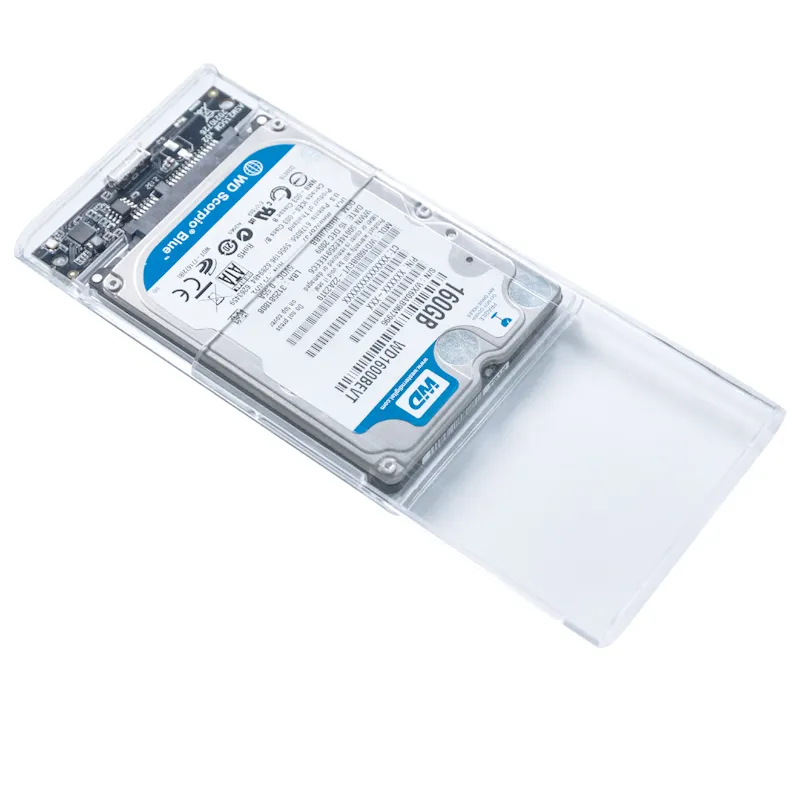 USB 3.0 to SATA III Clear External HDD SSD Enclosure External HDD Case 2.5" Hard Drive Enclosure
