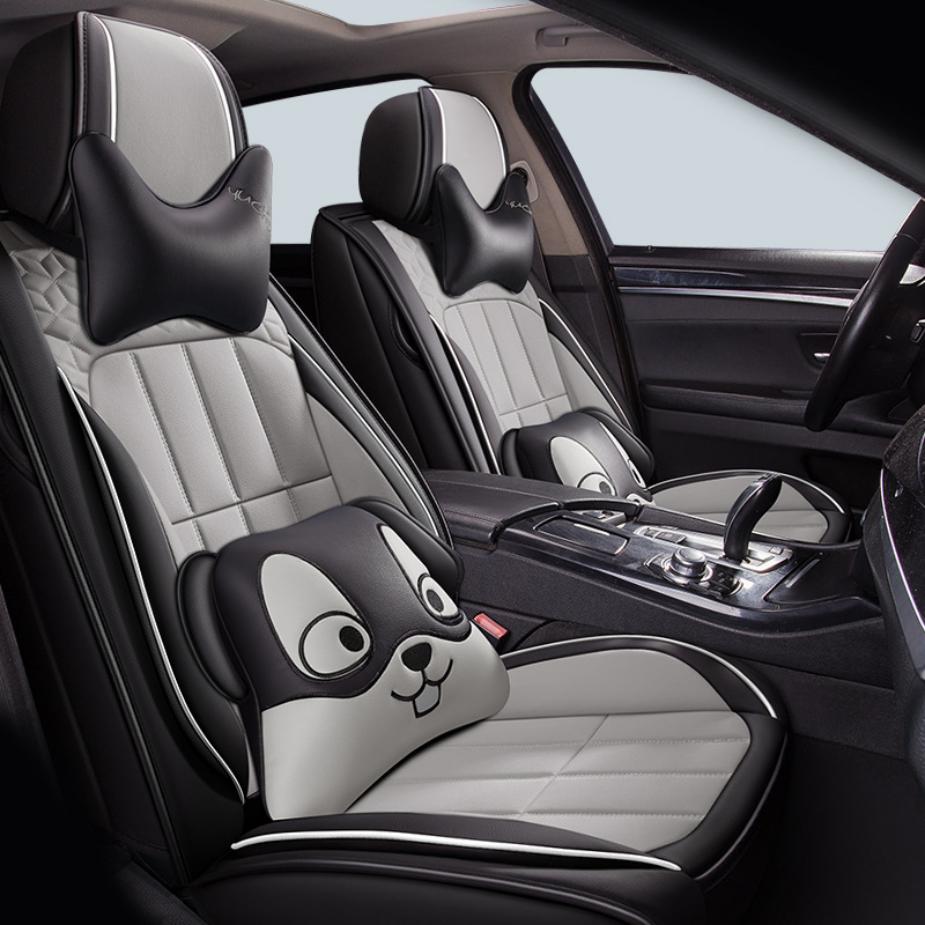 CNWAGNER Universal Fit Car Seat Protector For Five Seaters Factory Direct Faux Leather Cute Dersign Car Seat Cushion