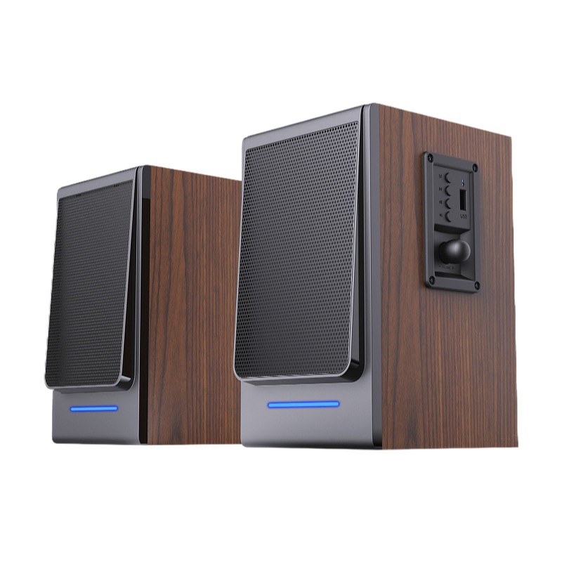 20 Вт активный большой источник питания Hi-Fi синий зуб 2.0Ch деревянный динамик для ПК