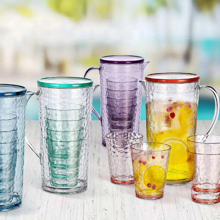 1.6 l best promotional plastic jug water cup set 4 pcs glasses