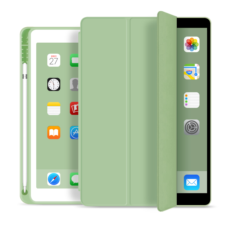 Для нового iPad 10,2 дюймов 7th 8th Gen 2020 чехол с карандашом держатель Tri-fold из искусственной кожи Smart Cover Wake Up Sleep Функция Ручка слот