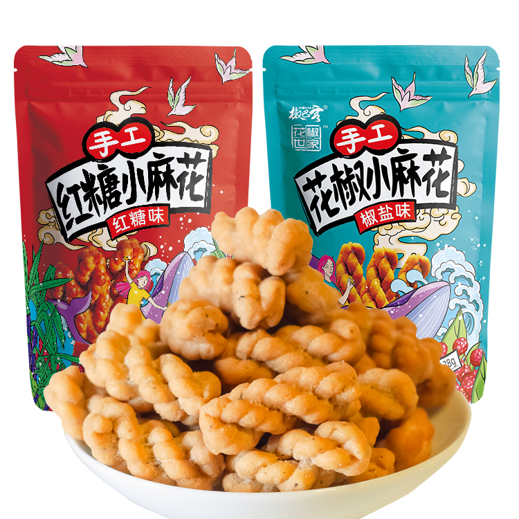 Handmade Twist Pastry Chinese Traditional Snacks Crisp Organic Konjac Chips Rice Products with Nice Wholesale Prices