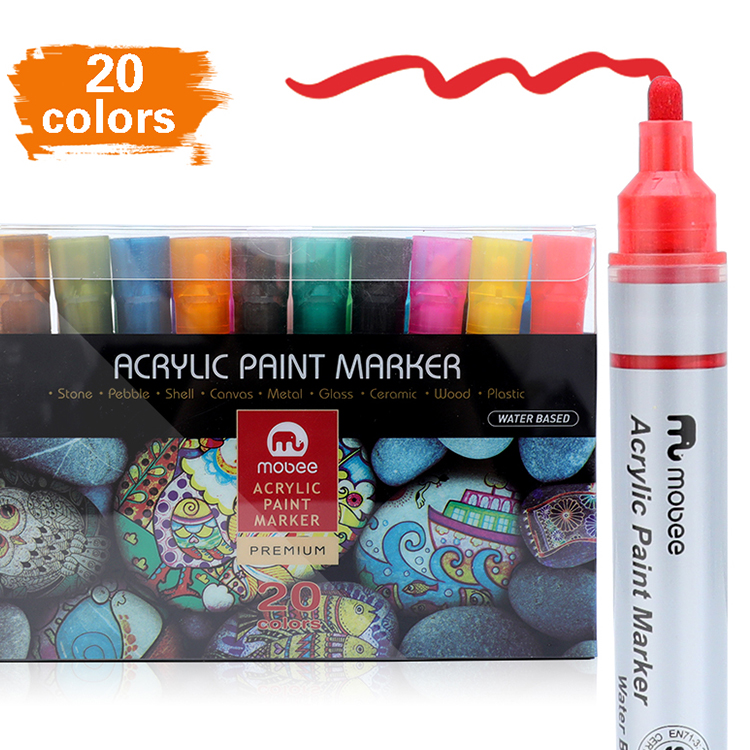 Fluorescent 30 colors water-based valve structure acrylic paint watercolor marker pen