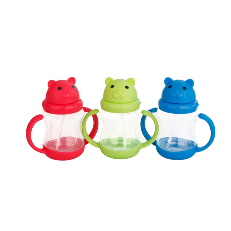 Clear plastic cup BPA free feeding bottle juice water Feeding Bottle cup safe baby milk bottle