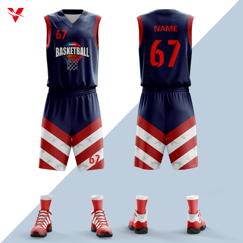 Stitched Custom With Numbers And Logo Sublimation Reversible Basketball Jersey Tackle Twill Basketball Uniforms Mens Sets