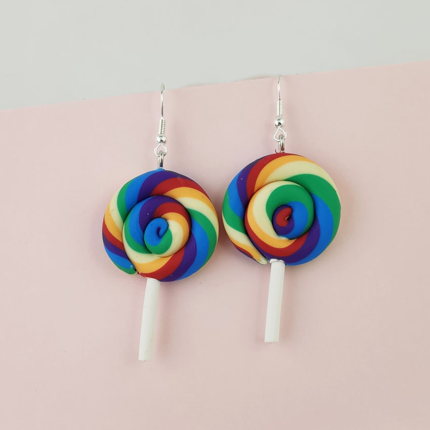 2019 summer kawaii lollipop earrings soft clay marshmallow earrings party jewelry