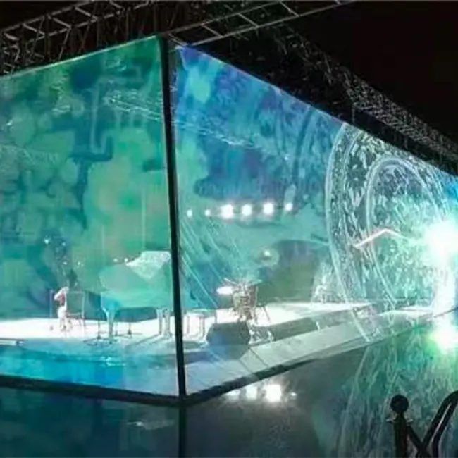 6 м ширина большой размер волшебная 3D голографическая сетка экран Проекционный экран прозрачный 3D Голограмма марлевый экран рекламная сетка