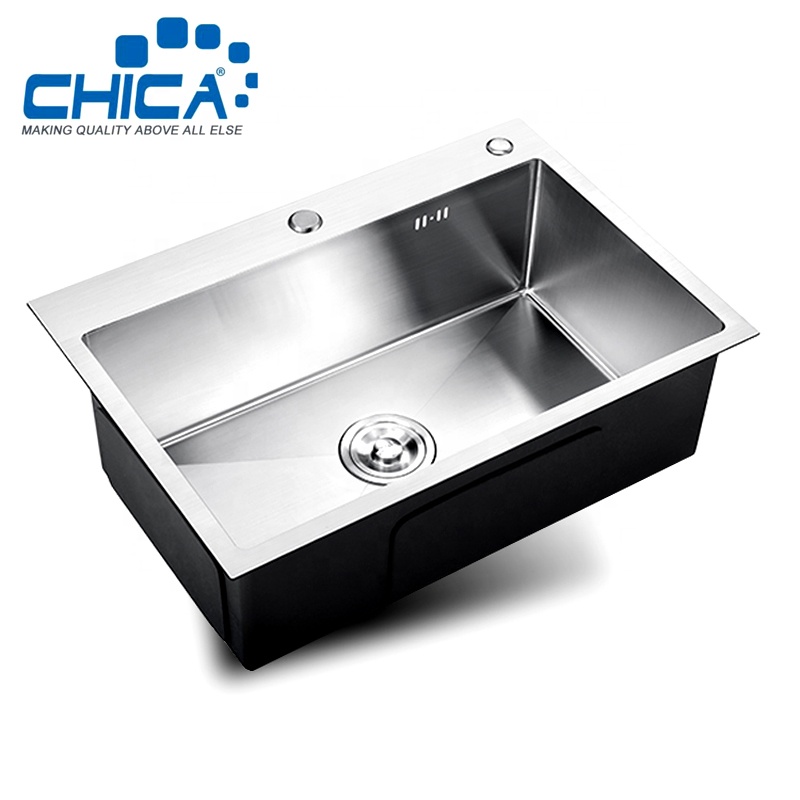 CH5543 550x430x220 мм нержавеющая сталь Topmount одна чаша Ручная работа кухонная раковина с отверстием для крана