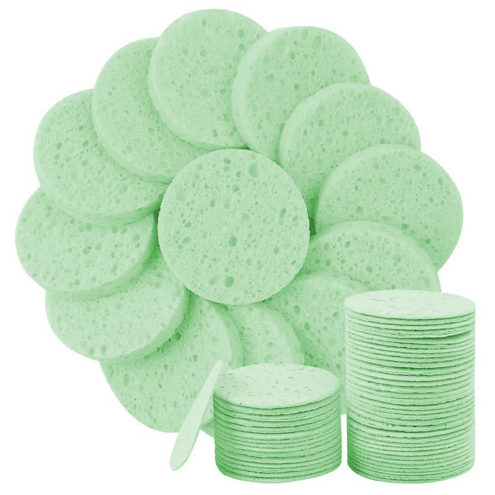 Wholesale round Face Wash Cleansing compact Cellulose Reusable skin care makeup remove sponges