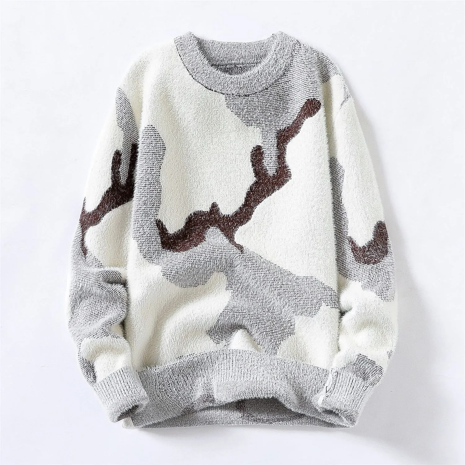 2021 New Mink Fleece Fashion Winter New Sweater 2021 Casual Loose Men'S Knitted Sweater Men'S Top Fashion