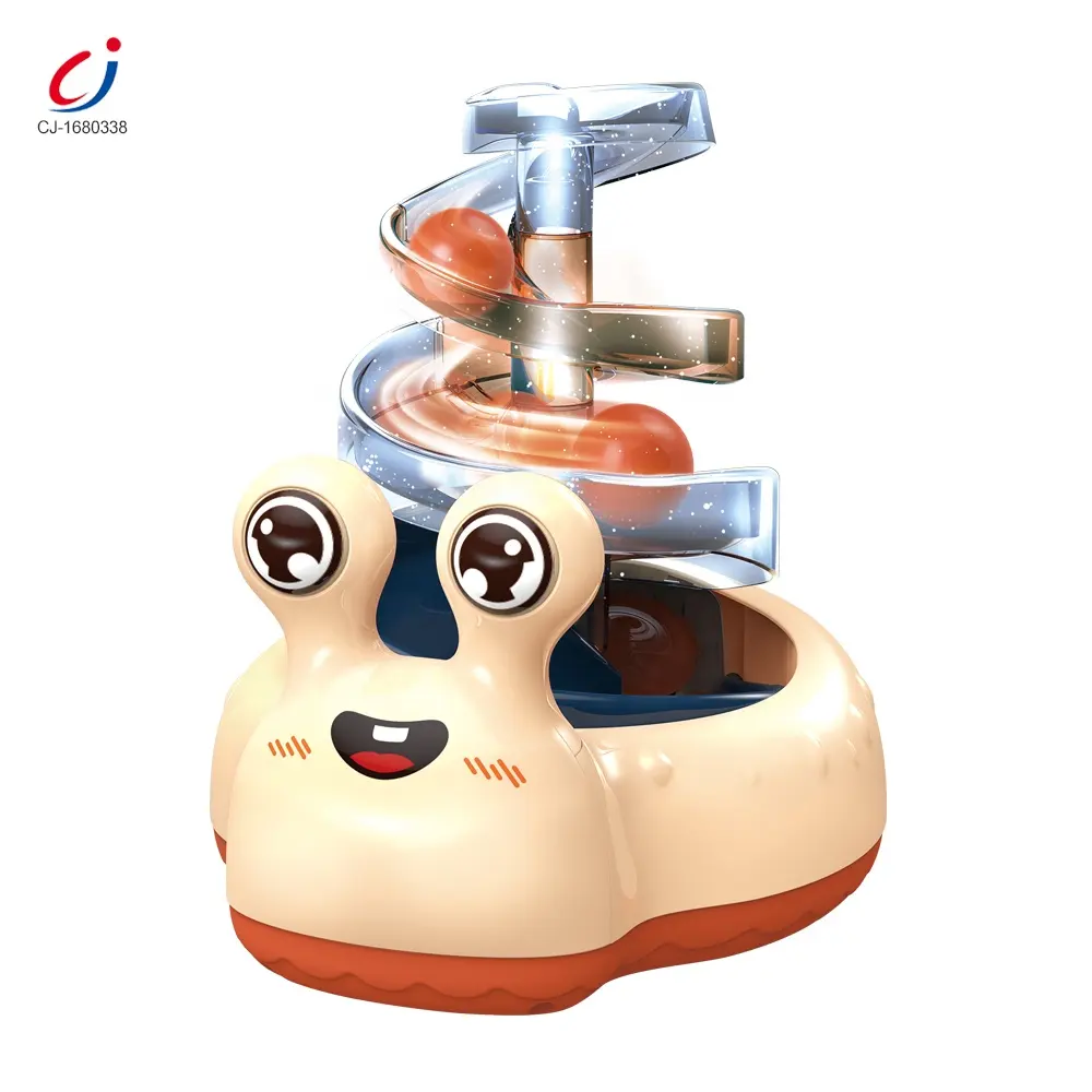 New 2021 Musical Educational Universal Kids Toy  Fun Cartoon Direction Eletric Walking Snail Track Baby Rotator Toy With Light