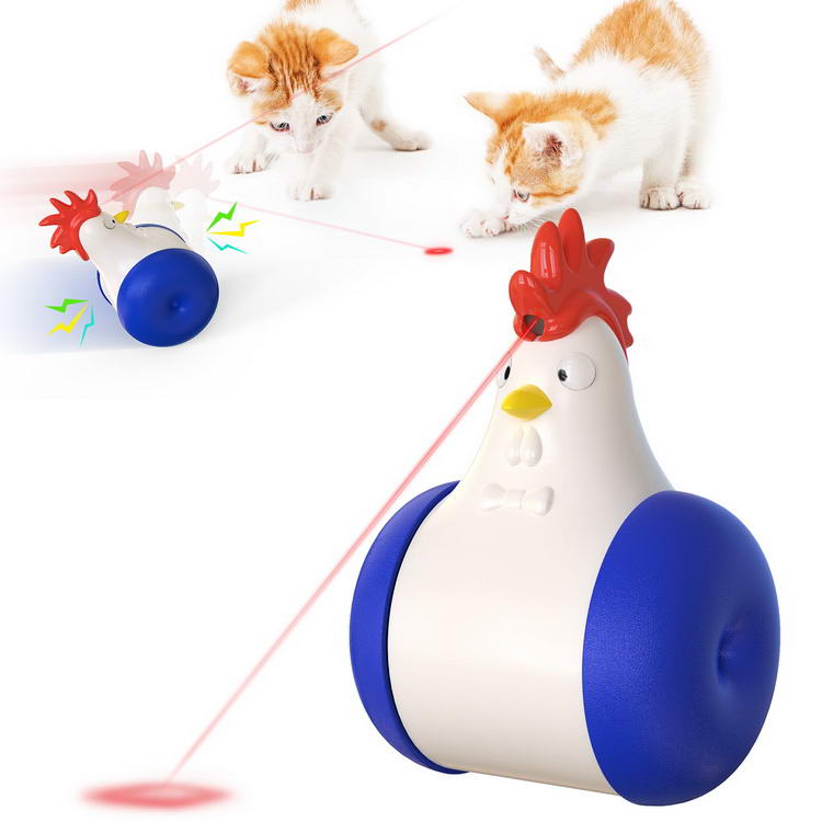 Wholesale Multifunction Infrared Light Swing Squeaky Chicken Interactive Automatic Sliding Laser Pointer Cat Toy