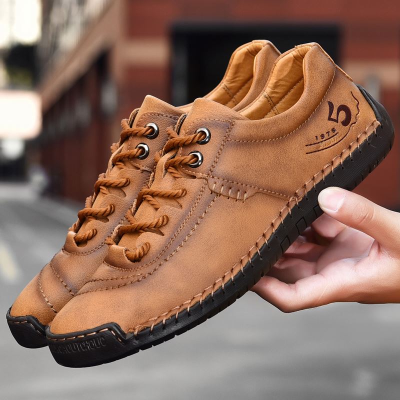 2021 Newest Genuine Leather Men Casual Shoes Luxury Brand Mens Plus Size 38-48 Breathable Slip on Black Dress Shoes & Oxford