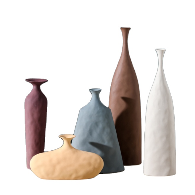 Художественная текстура Morandi Nordic ins чистый красный раздел эмбрион керамическая ваза для цветов, украшение дома