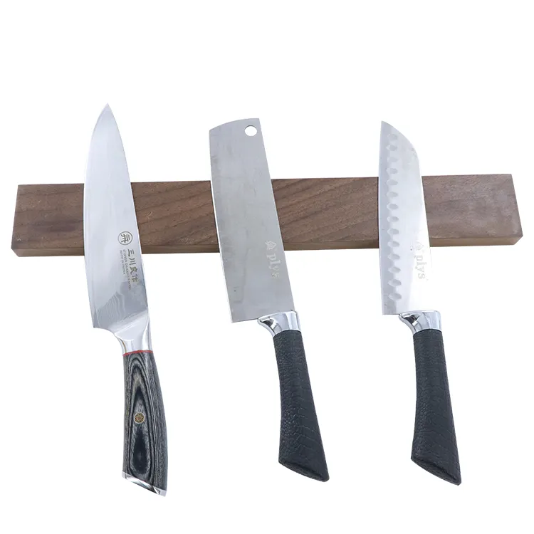 New Arrival High Quality Mounting Walnut Wood Magnetic Knife Bar Magnetic Tool Holder Magnetic Knife Strip For Kitchen