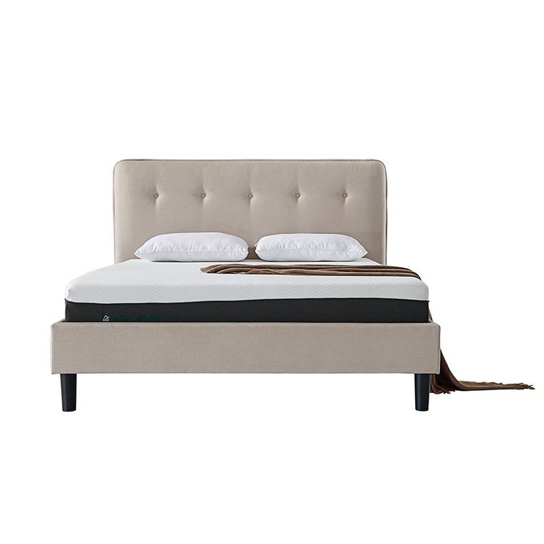 High Quality Polyester Fabric Pine Wood Villa Furniture Backrest Bed Frame bedroom furniture sets