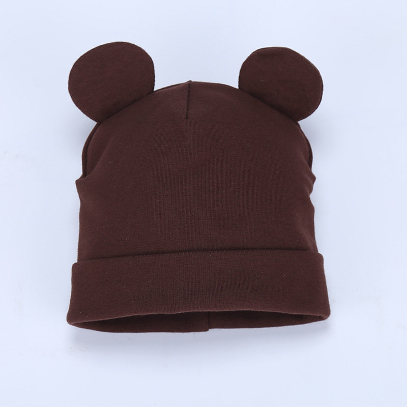 Korean Cotton Soft Comfortable Solid Color Cute Baby Warm Hat Beanie Kids Knitted Hedging Hats