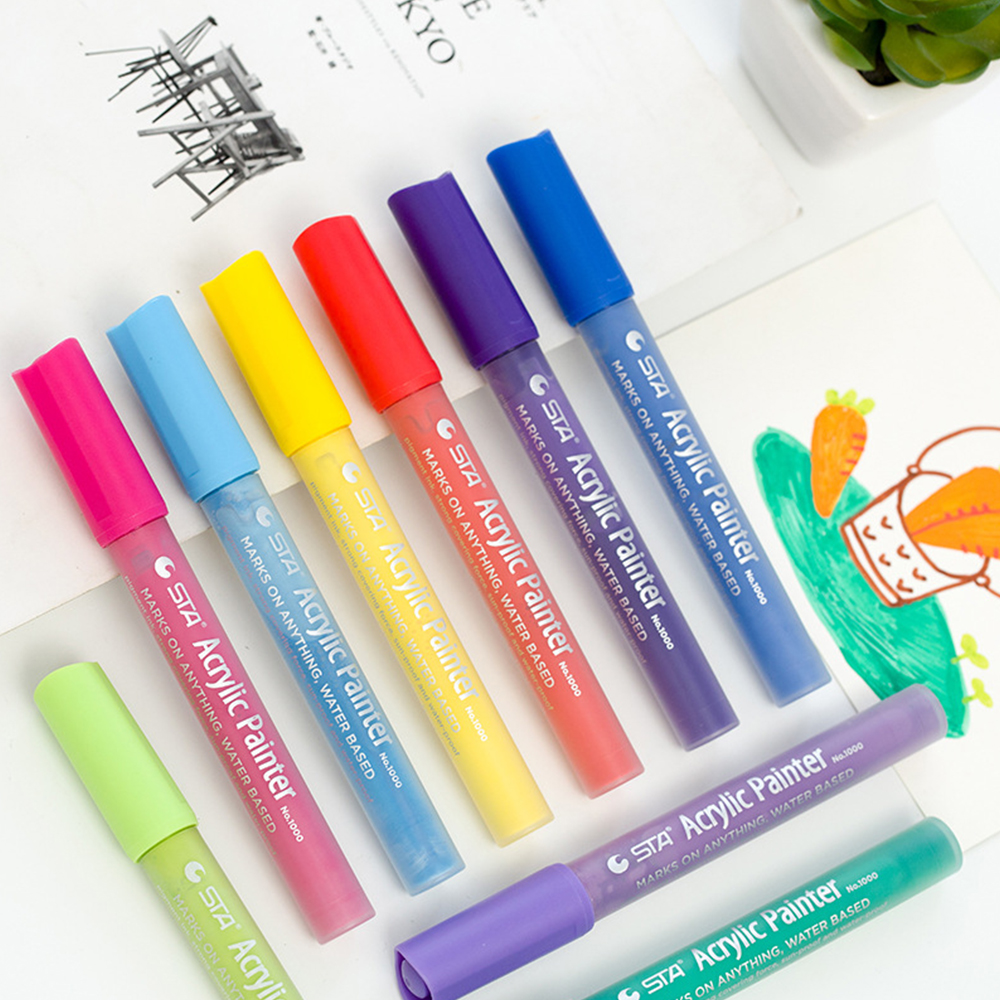 Acrylic Marker for Graffiti art Permanent Paint Maker for students can be painting on canvas glass plastics cloth wood