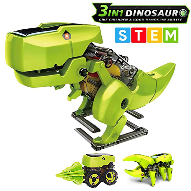 Stem игрушки Обучающие игрушки для детей динозавр Робот Детская электрическая игрушка солнечная энергия 3 в 1 diy робот