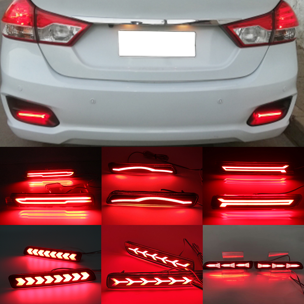 For Suzuki Ertiga Ciaz Vitara S-Cross SX4 Splash Car LED Reflector Brake Lights Rear Bumper Lamp Tail Lamp