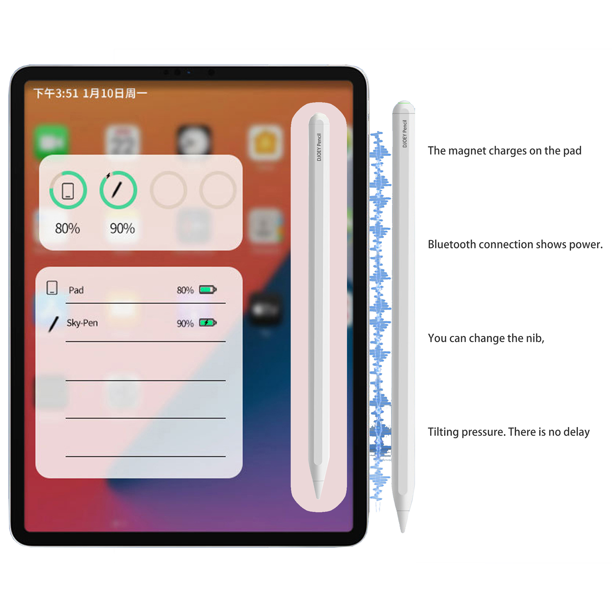 Ручка-карандаш для сенсорного экрана Apple pencil 2-го поколения, стилус для планшета