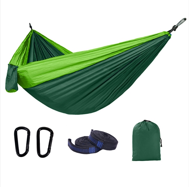New 2 People Portable Baby Adult Camping Hammock And Tree Straps Parachute nylon Fabric Hammock