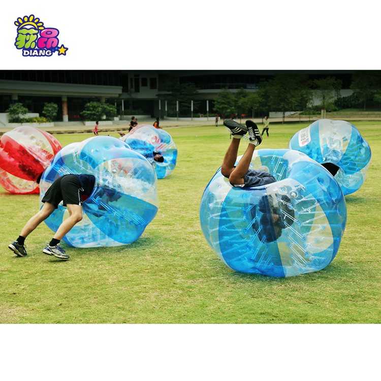 Hot Selling Adult TPU / PVC Body Zorb Bumper Ball Suit Inflatable Bubble Football Soccer Ball With Colored Dots