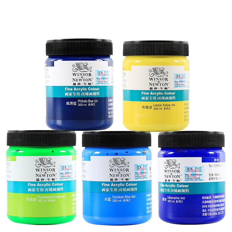 Bview Art Winsor & Newton, 300 мл, 60 различных цветов, Профессиональный акриловый цвет для художественной живописи