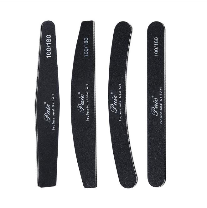 Double Sided 100/180 Grit Nail Files Emery Board Black Manicure Pedicure Tool and Nail Buffering Files