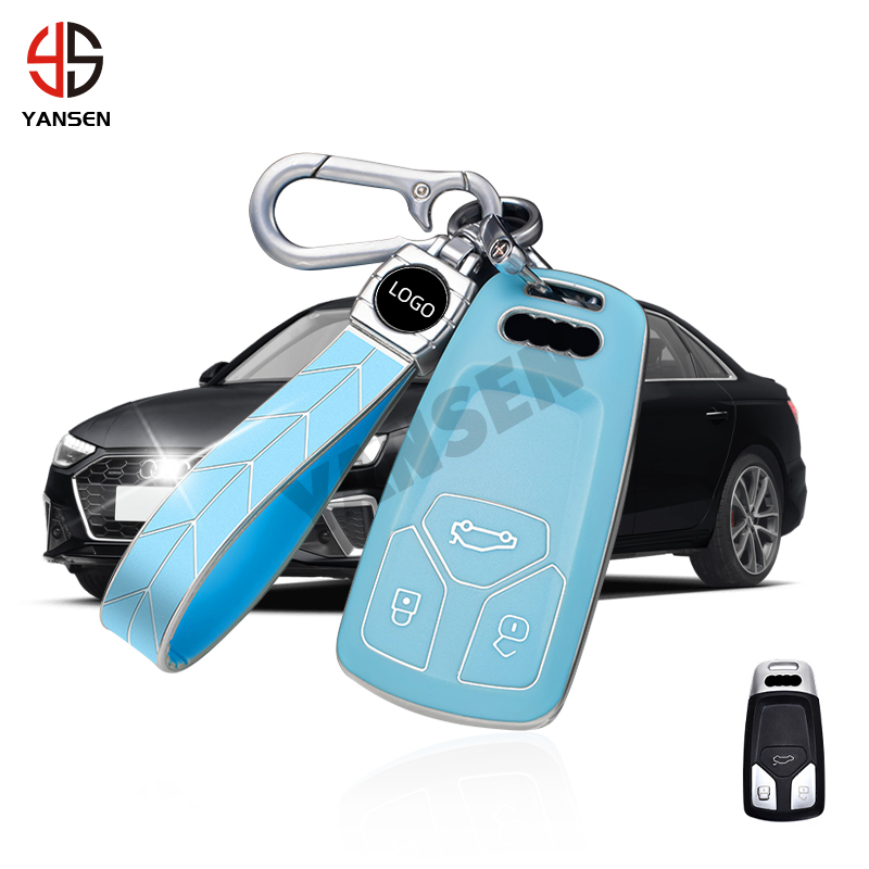 YS Soft TPU key chain cover for Audi A4L A6L A3 A5 A7 A8 B9 Q7 TTS smart key casing
