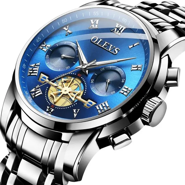 OLEVS 2859 Men Watches Business Quartz Wristwatches Chronograph Watch Tourbillon Stainless Steel Relogio Masculino